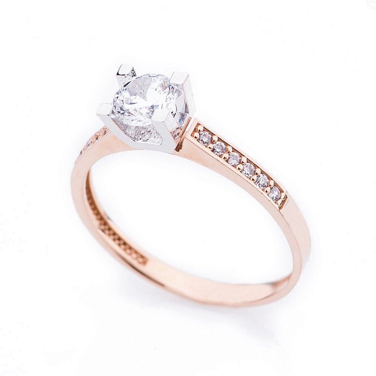 Помолвочное кольцо (фианиты) к04683 от ювелирного магазина Оникс