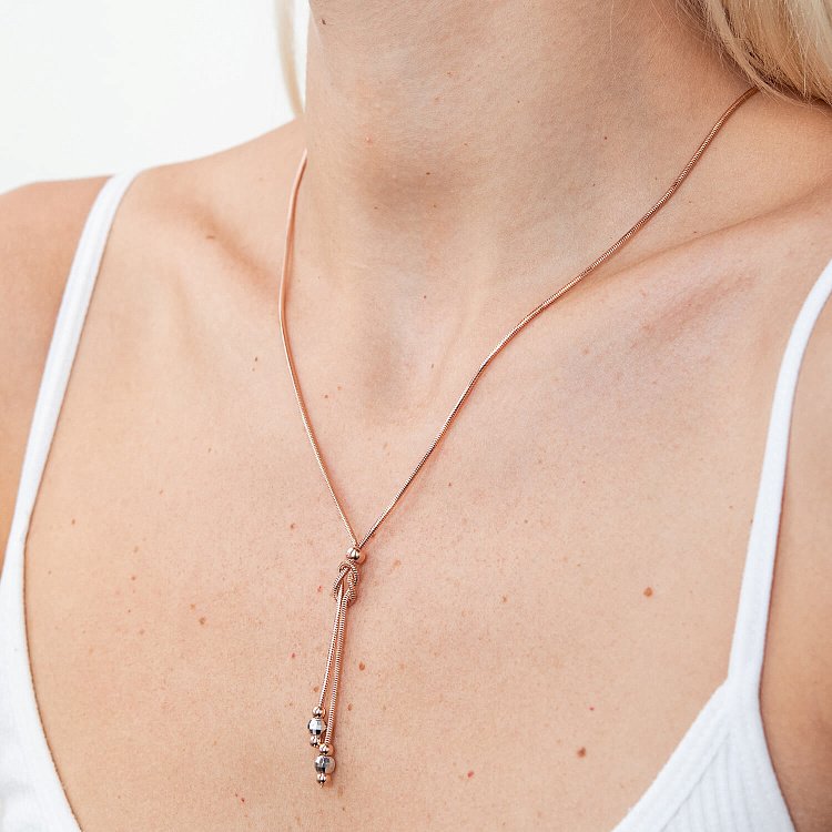 Золотое колье с шариками ц00124б от ювелирного магазина Оникс - 1