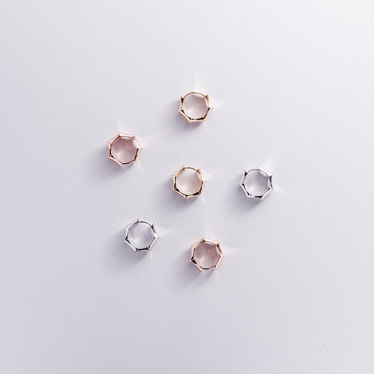 Сережки - кільця "Selesta" у білому золоті с09026 від ювелірного магазину Онікс - 6