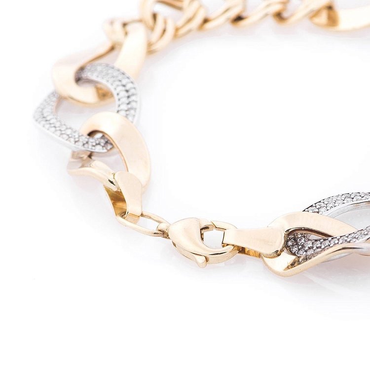 Золотой браслет с фианитами б01931 от ювелирного магазина Оникс - 1