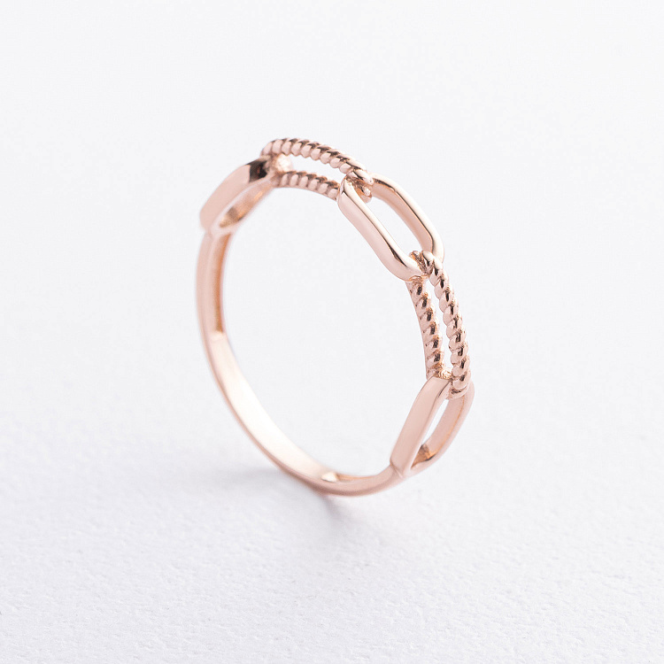 Кольцо "Цепочка" в красном золоте к08489 от ювелирного магазина Оникс