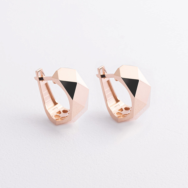 Золоті сережки на англійській застібці с09577 від ювелірного магазину Онікс