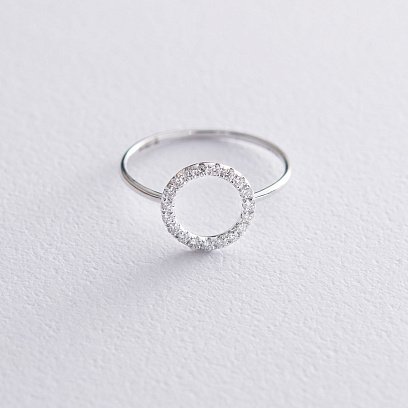 Золота каблучка "Круг" з діамантами кб0335di