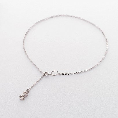 Золотой браслет на ногу "Бесконечность" (фианит) б03704