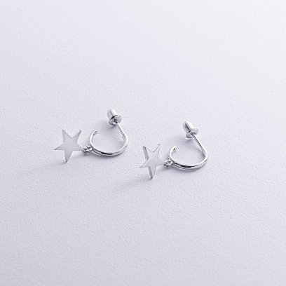 Срібні сережки - пусети "Зірочки" 123023 №3