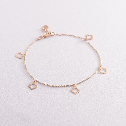 Браслет "Конюшина" у жовтому золоті б05071