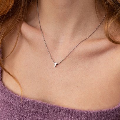 Срібне кольє з літерою "Т" 1105 Т №2