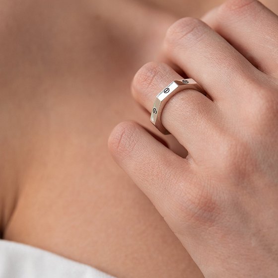 Серебряное кольцо "Love" 112603 №2