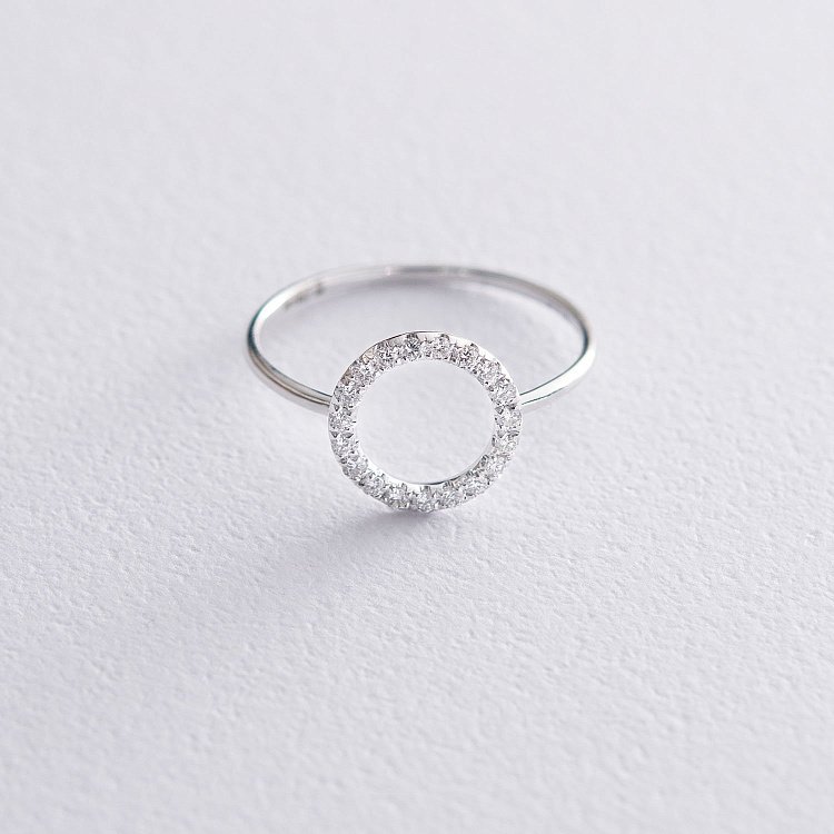 Золота каблучка "Круг" з діамантами кб0335di від ювелірного магазину Онікс