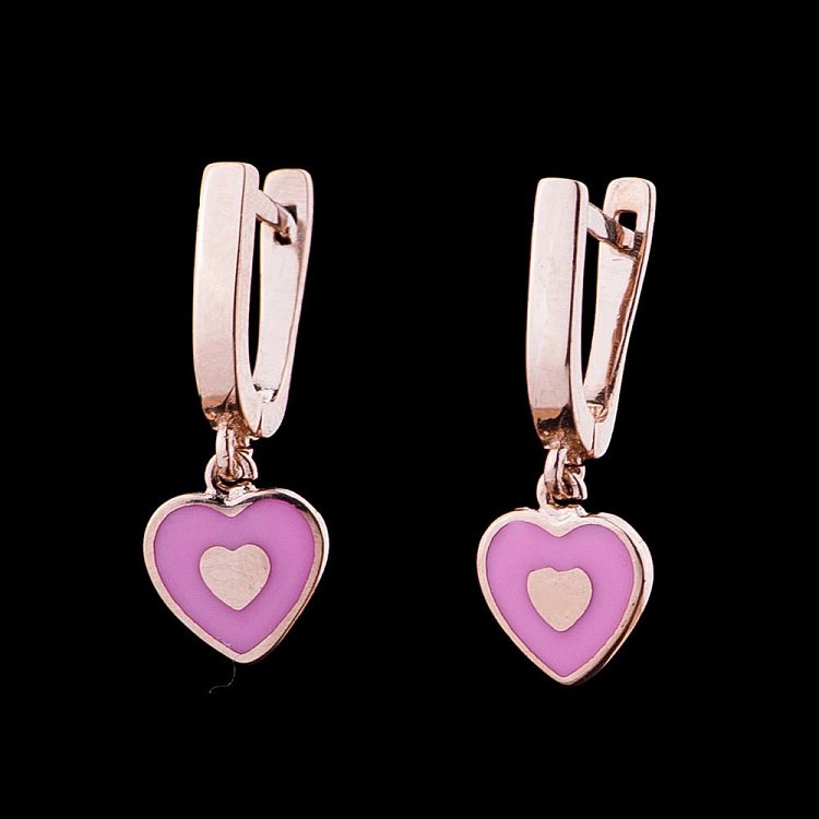 Золоті сережки "Сердечка" с04792рф від ювелірного магазину Онікс - 1