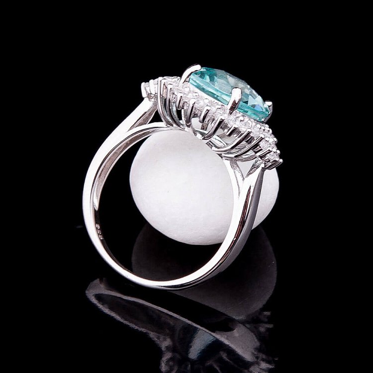 Каблучка з блакитними фіанітами к7 - 3 Каблучка з блакитними фіанітами к7 від ювелірного магазину Онікс - 3