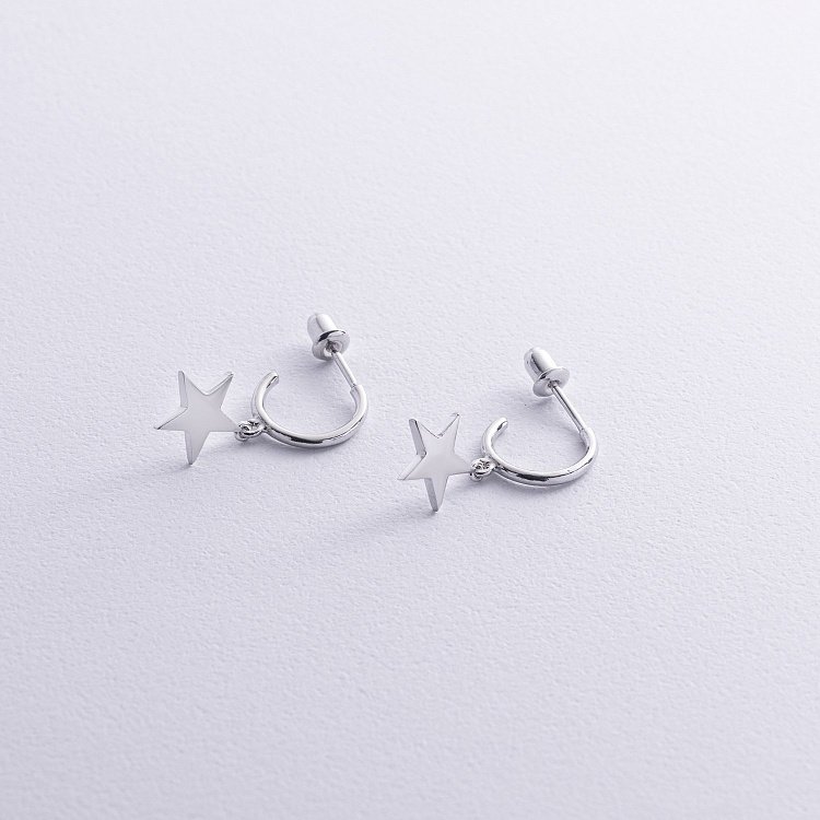 Срібні сережки - пусети "Зірочки" 123023 від ювелірного магазину Онікс - 2