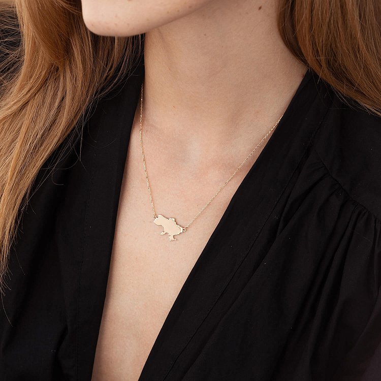 Кольє "Моя Україна" у червоному золоті (можливе гравіювання) кол02221 від ювелірного магазину Онікс - 9