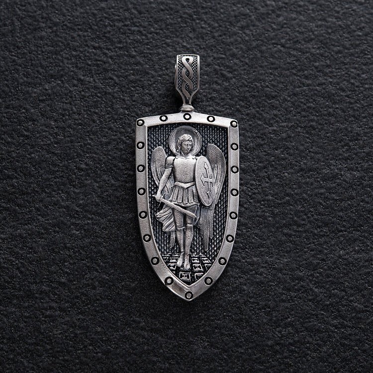 Срібний кулон "Архангел Михаїл моли Бога о нас" 133224 від ювелірного магазину Онікс