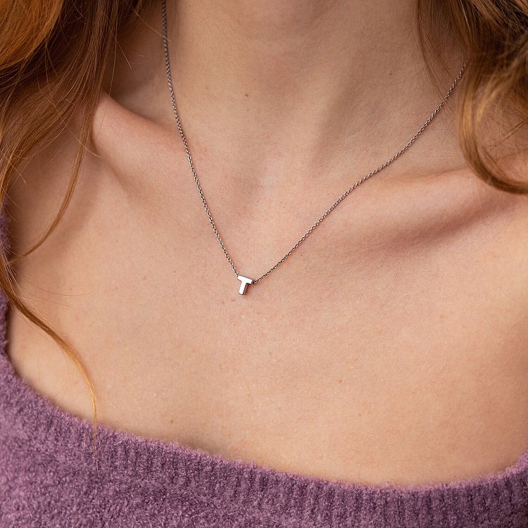 Срібне кольє з літерою "Т" 1105 Т від ювелірного магазину Онікс - 1