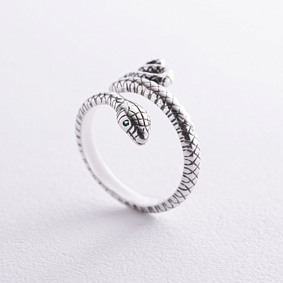 Серебряное кольцо "Змея" 3853