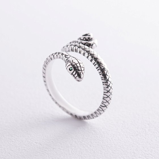 Серебряное кольцо "Змея" 3853