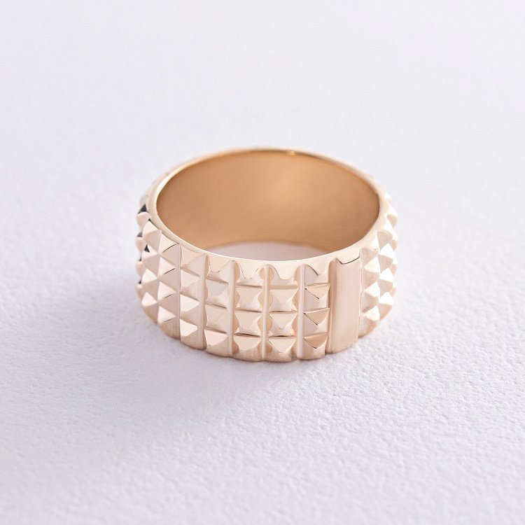 Широка каблучка "Б'янка" у жовтому золоті к07358 від ювелірного магазину Онікс - 13