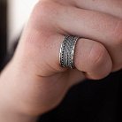 Серебряное текстурное кольцо 7017 от ювелирного магазина Оникс - 4