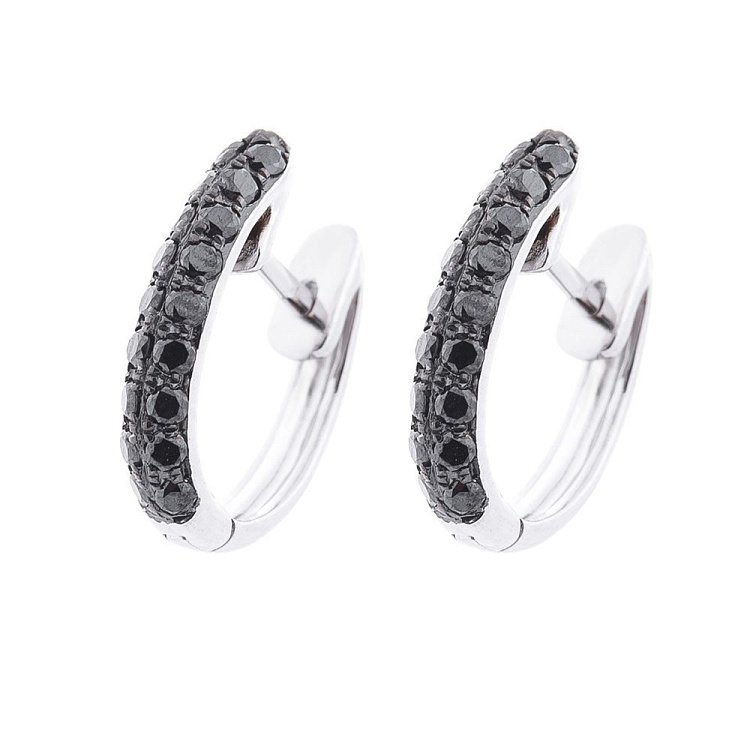 Золоті сережки з чорними діамантами сб0252sth від ювелірного магазину Онікс