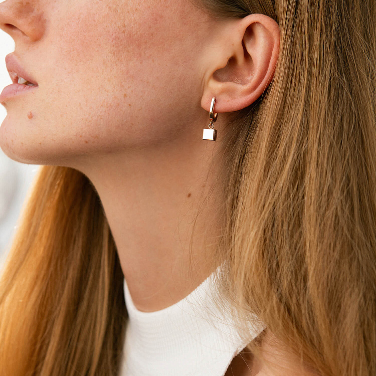 Золоті сережки "Кубики" с06894 від ювелірного магазину Онікс - 1