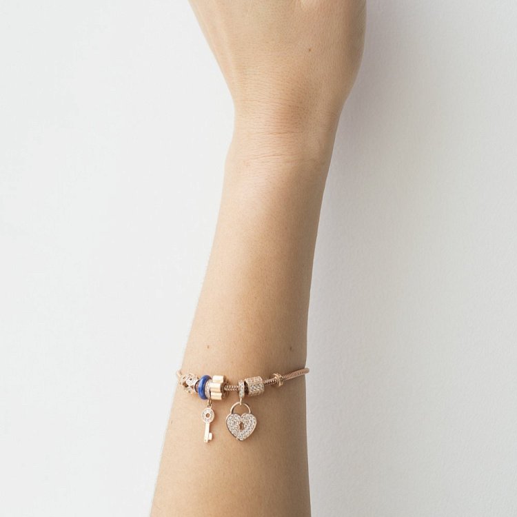 Золотой браслет с подвесками б02739 от ювелирного магазина Оникс - 4