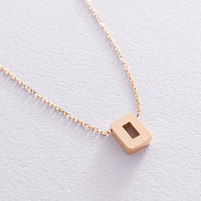 Кольє з буквою "О" в жовтому золоті кол01164О №3