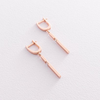 Золоті сережки з фіанітами с07390