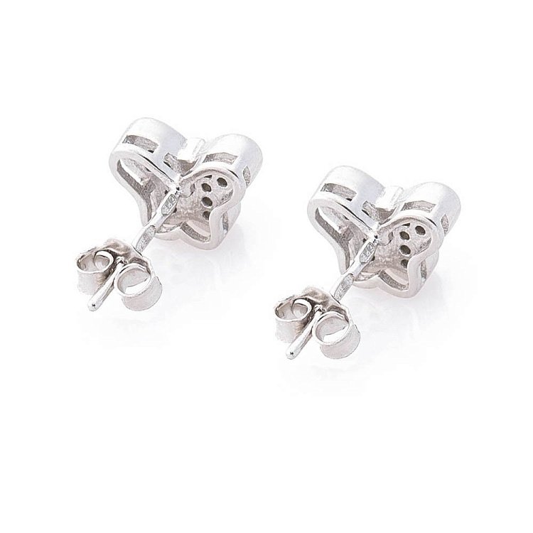 Срібні сережки-пусети "Метелики" з фіанітами 121674 від ювелірного магазину Онікс - 2