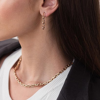 Золотые серьги - пусеты "Фантазия" с07960 №2