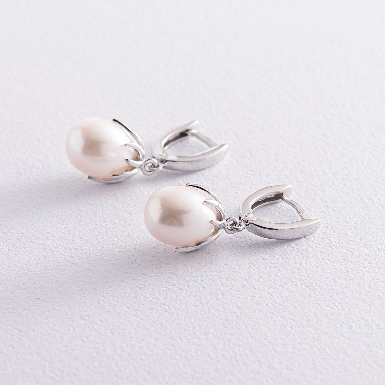 Золотые серьги с жемчугом с07317 от ювелирного магазина Оникс