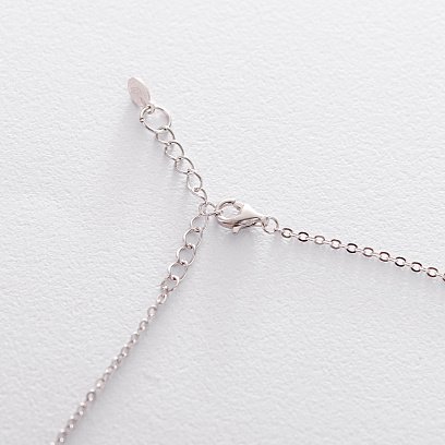 Срібне кольє з хрестиком (фіаніт) 18837 №2