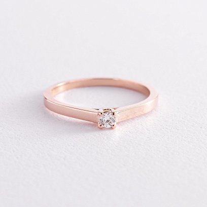 Помолвочное золотое кольцо с бриллиантом кб0402z №6