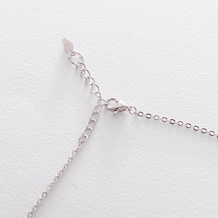 Срібне кольє з хрестиком (фіаніт) 18837 від ювелірного магазину Онікс - 1