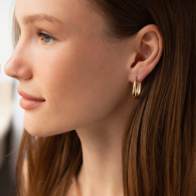 Сережки "Овальні" у червоному золоті с08562 від ювелірного магазину Онікс - 3