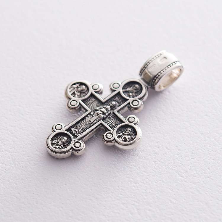 ﻿Православний хрест "Розп'яття Христове. Деисус. Валаамская ікона Божої Матері. Православні святі" 132988 від ювелірного магазину Онікс - 1