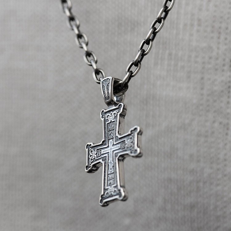 Православный крест  "Голгофа" (чернение) 131190 от ювелирного магазина Оникс - 3