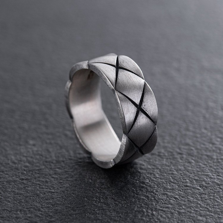 Срібна каблучка "Геометричні куби" 112712 від ювелірного магазину Онікс