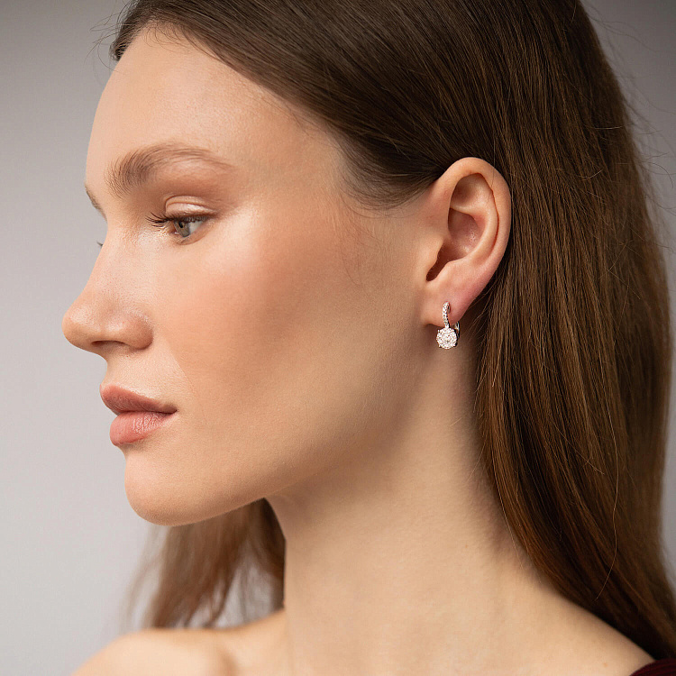 Золотые серьги с бриллиантами сб0557ri от ювелирного магазина Оникс - 1