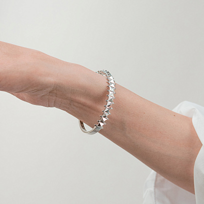 Жесткий браслет "Clara" в белом золоте б05606 №6