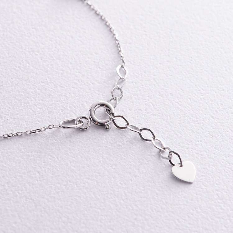 Золотой браслет "Сердечки и монетки" (фианиты) на ногу б04901 от ювелирного магазина Оникс - 5