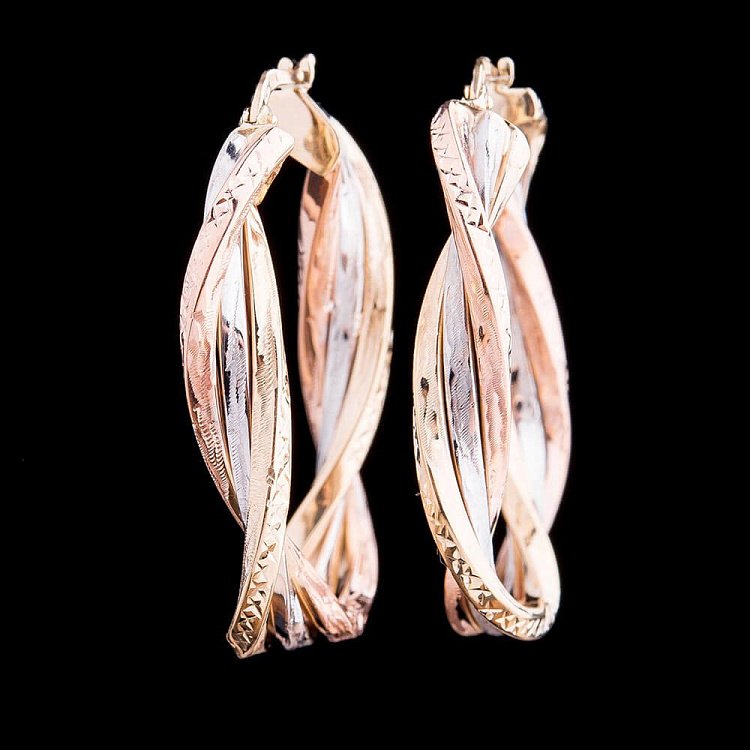 Золотые серьги без камней с03819 - 2 Золотые серьги без камней с03819 от ювелирного магазина Оникс - 2