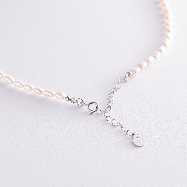 Срібне кольє "Перлинки з кулькою" жемшар від ювелірного магазину Онікс - 9