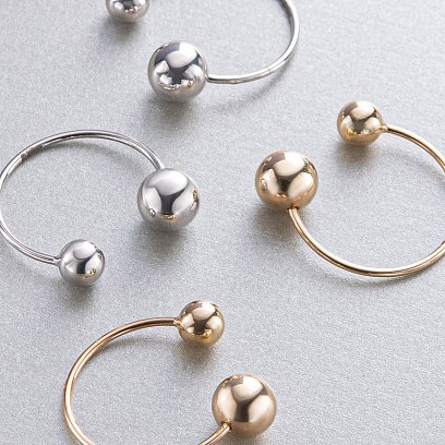 Серьги "Хельга" с шариками (белое золото) с08235 №18