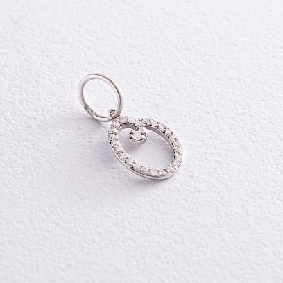 Золота підвіска "Літера О" з діамантами пО