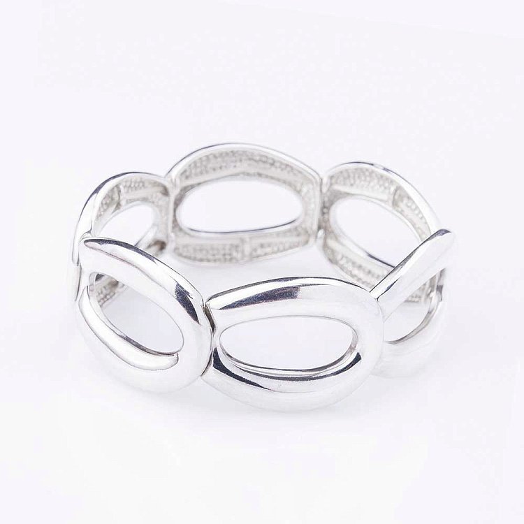 Серебряный браслет "Кольца" 14122 от ювелирного магазина Оникс