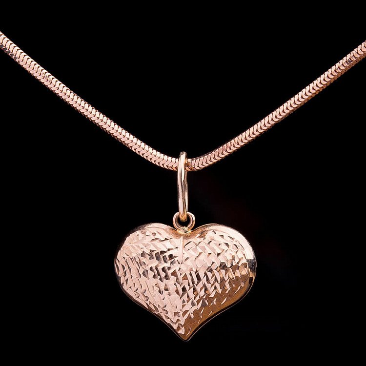 Золотая подвеска "Сердце" п01757 от ювелирного магазина Оникс - 1