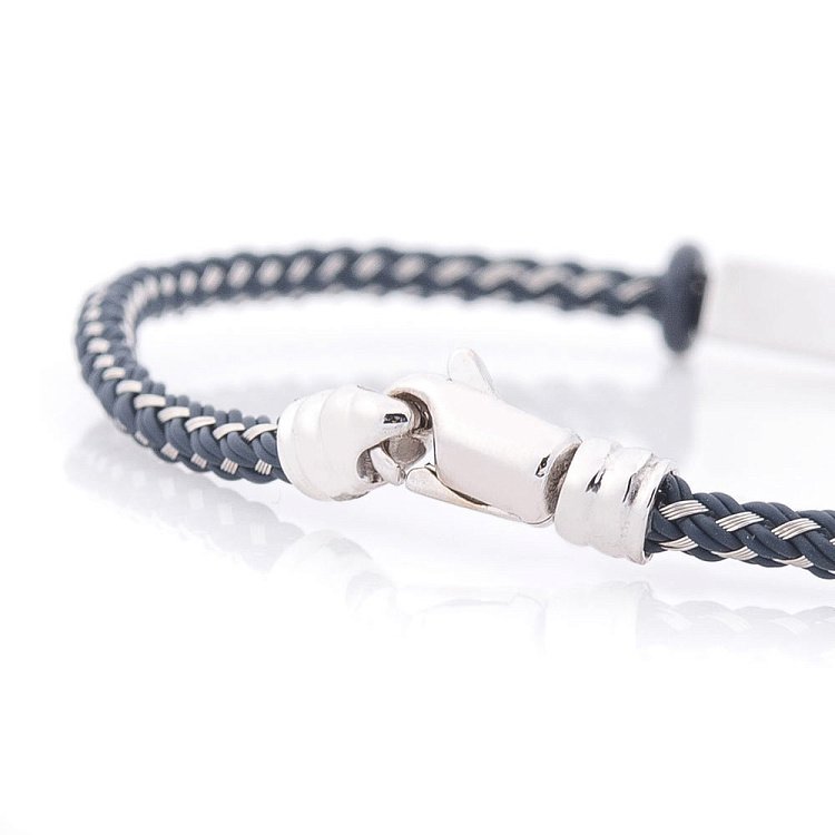 Браслет з металізованим шнуром і золотими вставками б04053 від ювелірного магазину Онікс - 2