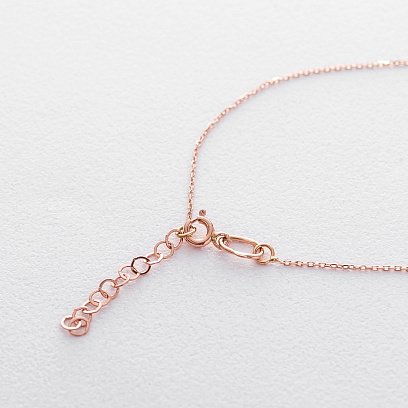 Золоте кольє "Сердечко з фіанітом" кол01204 №3