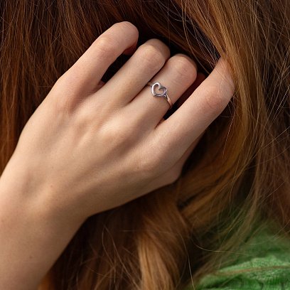 Срібна каблучка "Сердечко" 7050 №6